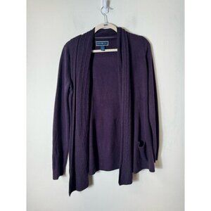 Karen Scott Purple Open Cardigan Sz S